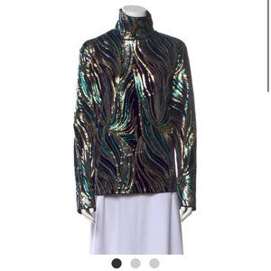 Dries Van Noten Printd turtle neck blouse